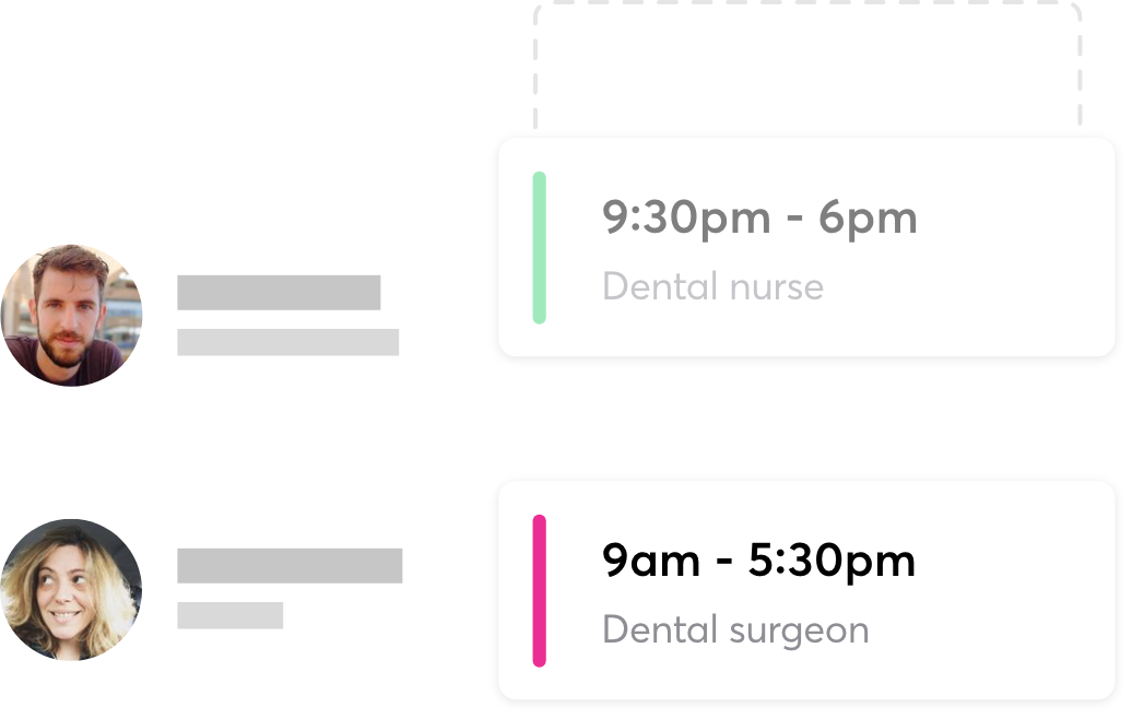 Moving a shift on a dentists’ rota